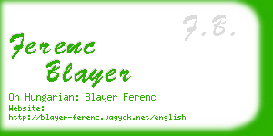 ferenc blayer business card